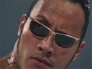 Glasses sliding down The Rock's face